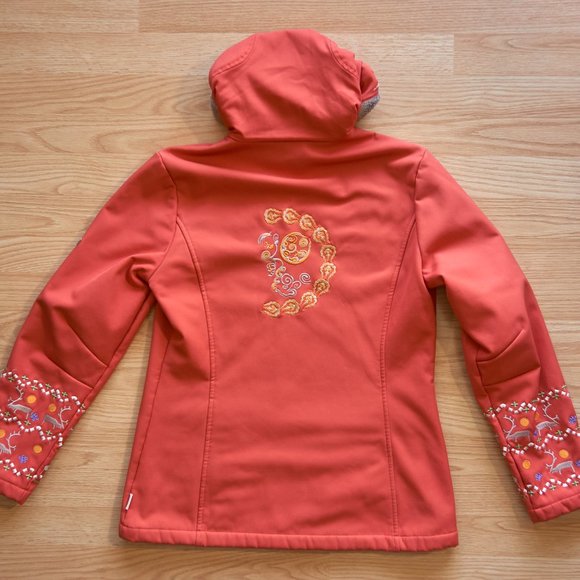 MAYA MAYA Women s Climate Control Embroidered Orange Slim Jacket Size L - Picture 13 of 14